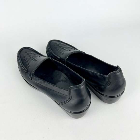 SAS Womens Weave Black Leather Slip On Loafer Comfort Shoes size 8.5S Slim - Picture 7 of 16